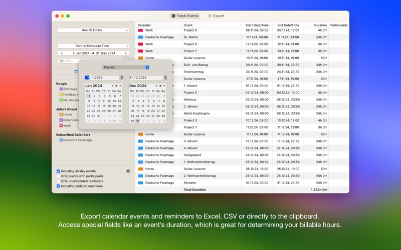 Export Calendars Pro