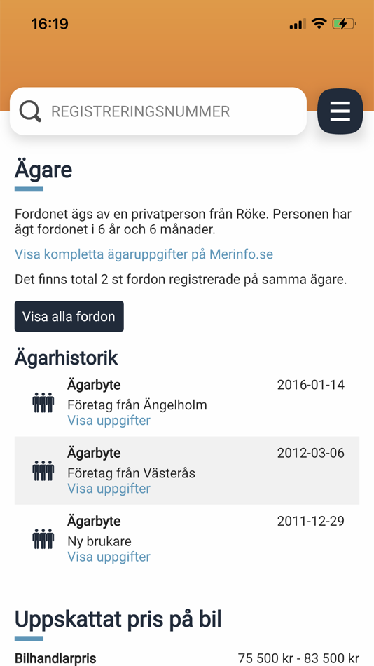 #3. Biluppgifter 2021 (iOS) 由: Biluppgifter Sverige AB