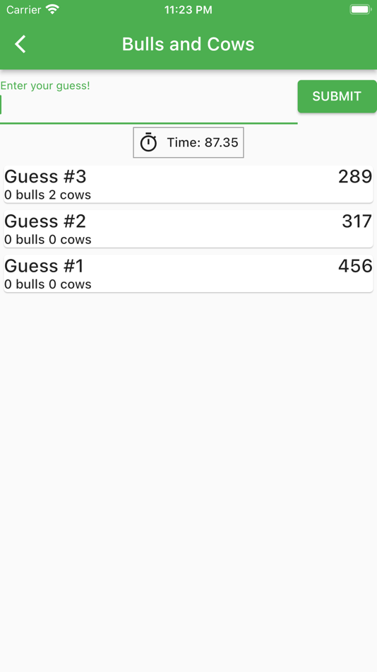 #2. Bulls And Cows: Break the code (iOS) 由: SEUNGWOO JO