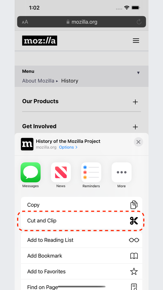 #1. CutClip - Web Offline Reading (iOS) 由: 思意 谢