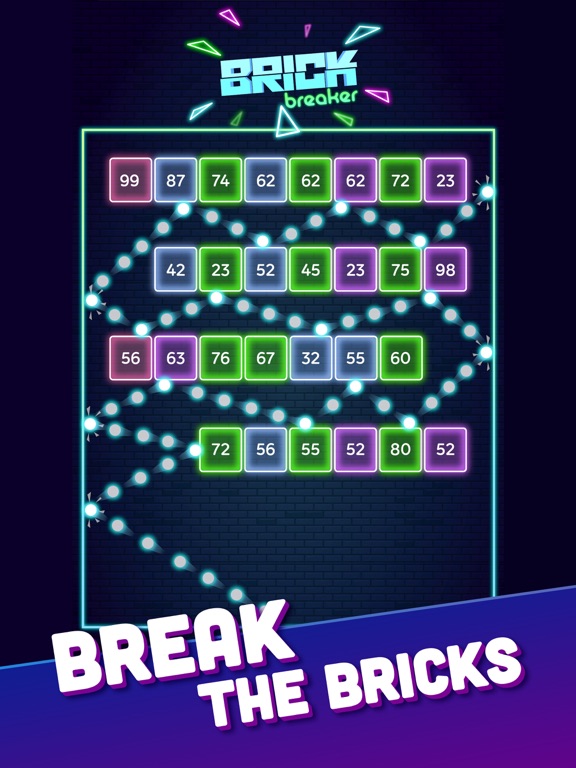 Screenshot #4 pour Brick Breaker Glow Ball Crush
