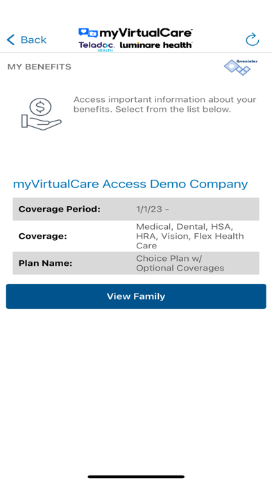 myVirtualCare Access Screenshot