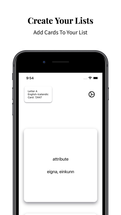 Icelandic Vocabulary Screenshot