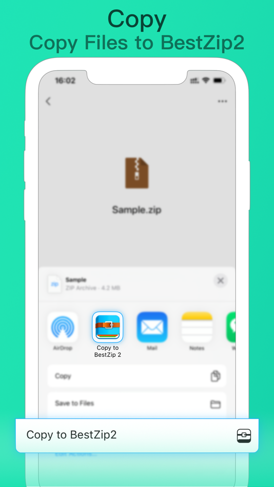 #4. BestZip2-Unzip 7z&rar&zip etc. (iOS) 게시자: ShaoBing Fu
