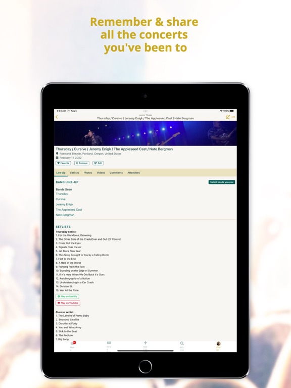 Screenshot #6 pour Concert Archives