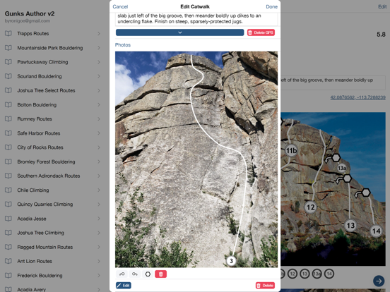 Gunks Author iPad screenshot 3 - Sports app