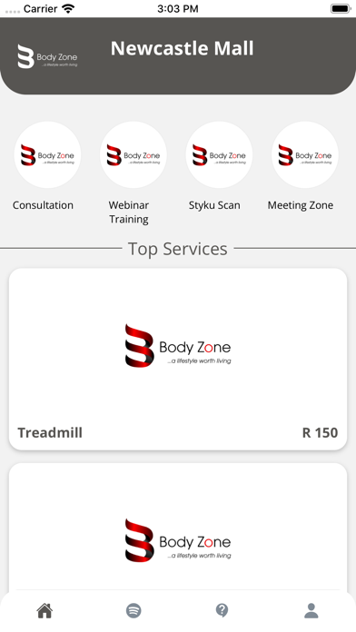 Body Zone App Screenshot