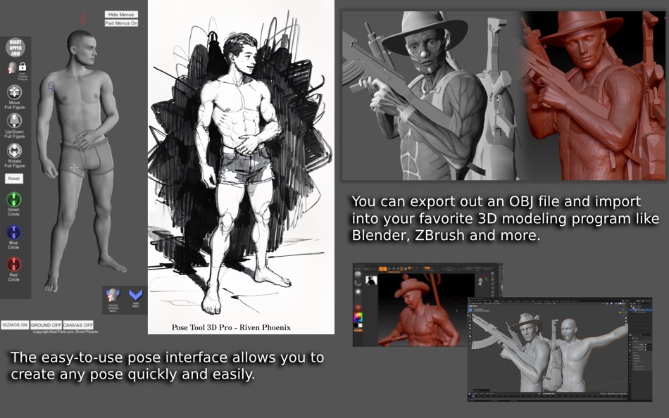 #2. Pose Tool 3D Pro (macOS) بواسطة: Junaid Khan