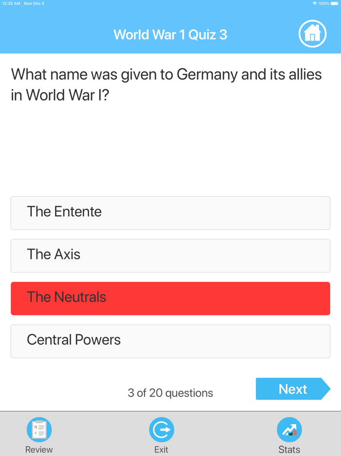 World War 1 Quizzes