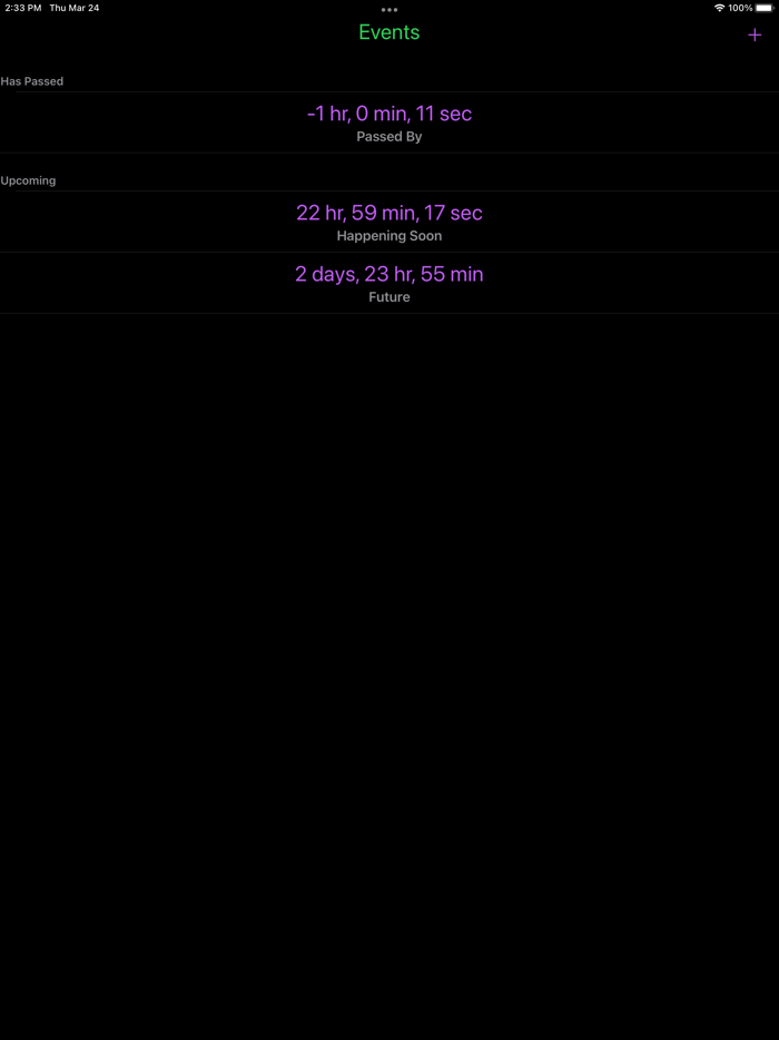 Simple Countdown List