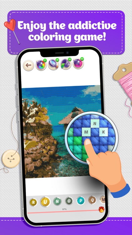 Cross Stitch Coloring Art