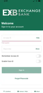 Exchange Bank Mobile screenshot #2 for iPhone