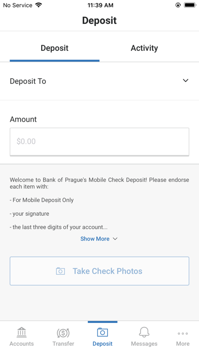 Bank of Prague Mobile Banking Screenshot