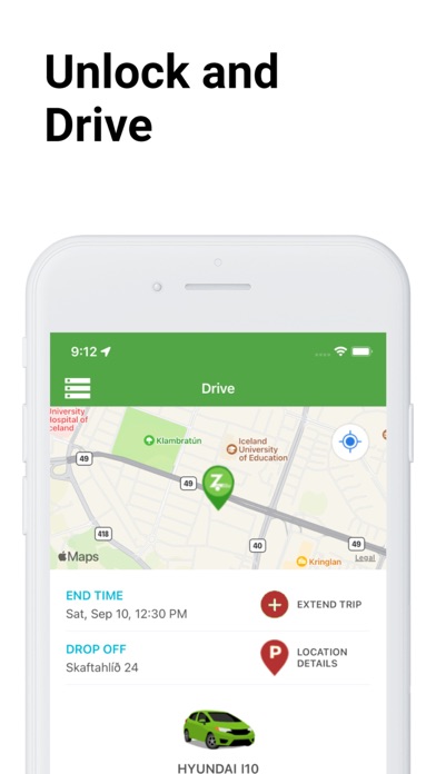 Zipcar Iceland Screenshot