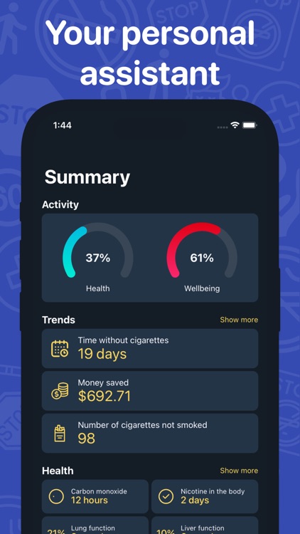 Quit smoking tracker. Stop now screenshot-0