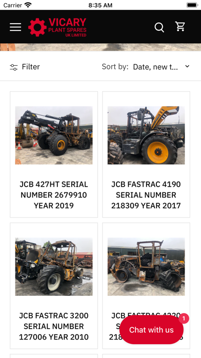 Vicary Plant Spares Screenshot