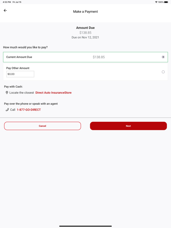 Direct Auto Insurance iPad screenshot 4 - Finance app