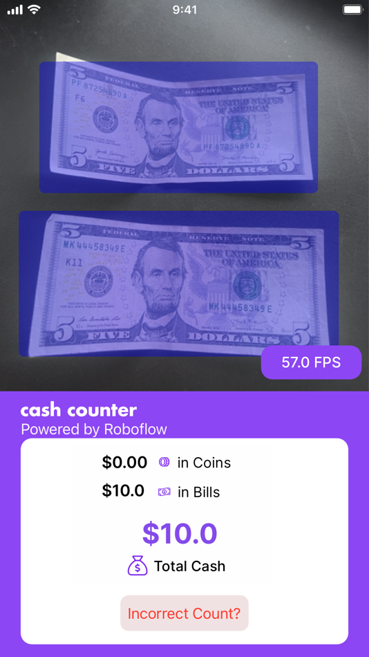 Roboflow Cash Counter (iOS) By: Roboflow, LLC Roboflow Cash Counter (iOS) By: Roboflow, LLC