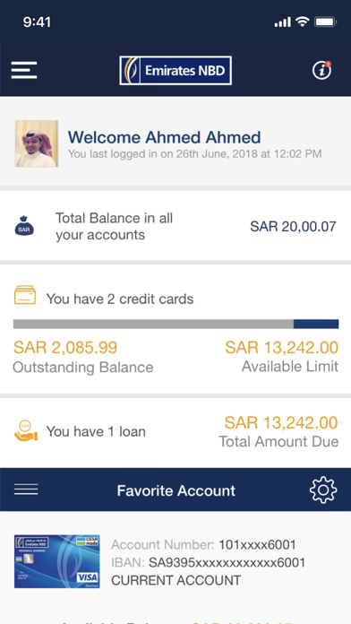 Emirates NBD KSA Screenshot