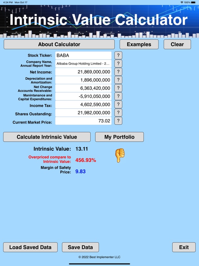 Intrinsic Value Calculator OE on the App Store