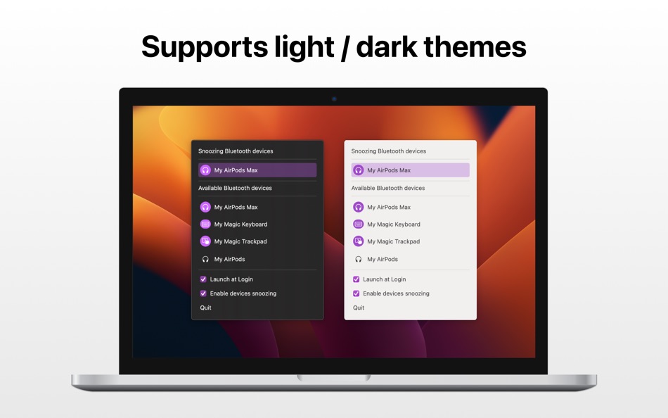 #3. Snooze Bluetooth Devices (macOS) Podle: Siarhei Dzikavitski