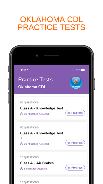 Oklahoma OK CDL Permit Prep Screenshot
