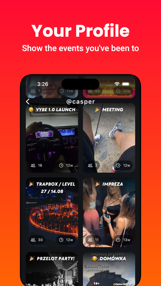 #7. Vybe - The Going Out App (iOS) Podle: Mateusz Rebacz