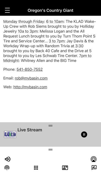 92.5 KLAD, Klamath Falls Screenshot