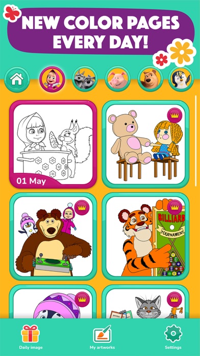 Masha and the Bear Colorings Screenshot