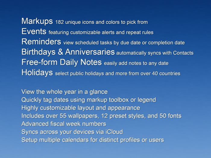 All-in-One Year Calendar Pro