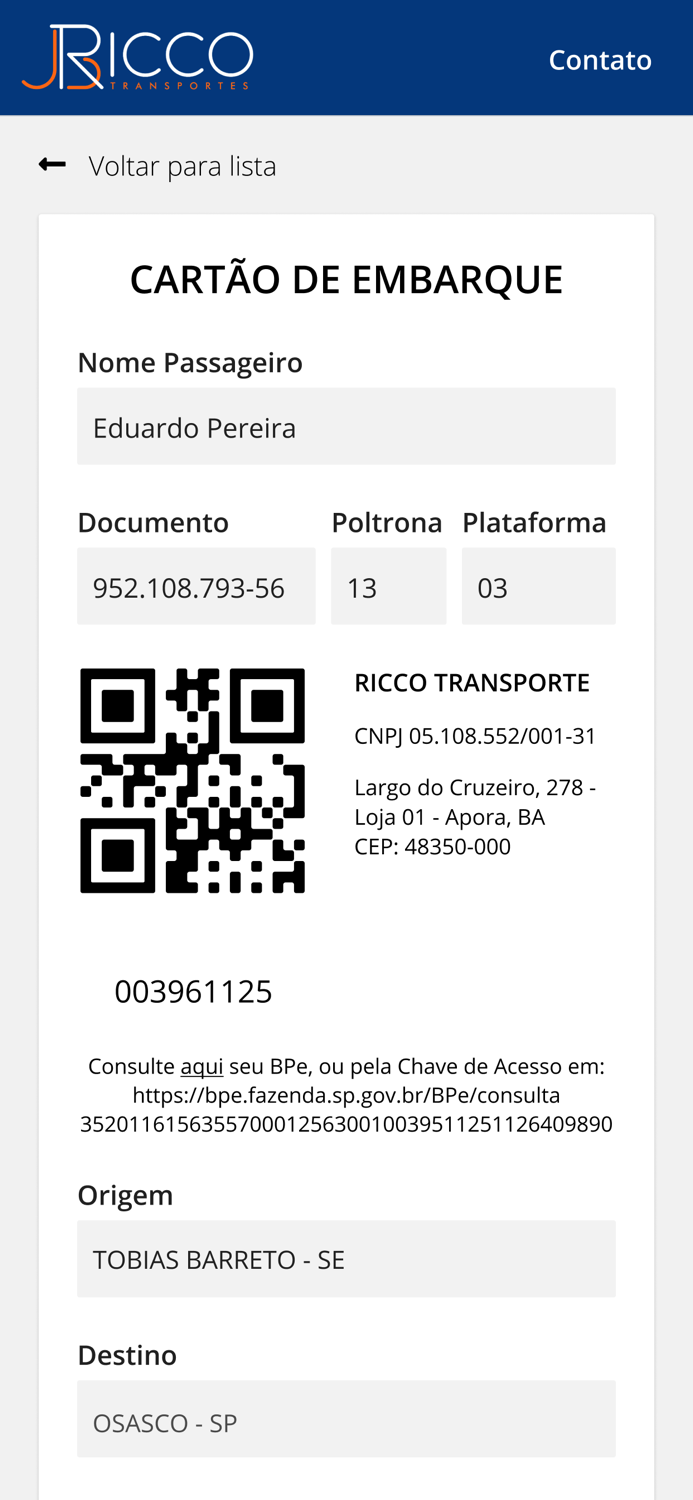 Viaje Ricco Transportes