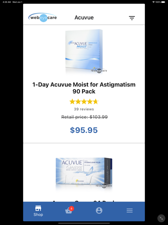WebEyeCare iPad screenshot 3 - Business app