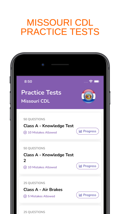 Missouri MO CDL Permit Prep Screenshot