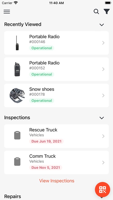 D4H Equipment Management Screenshot
