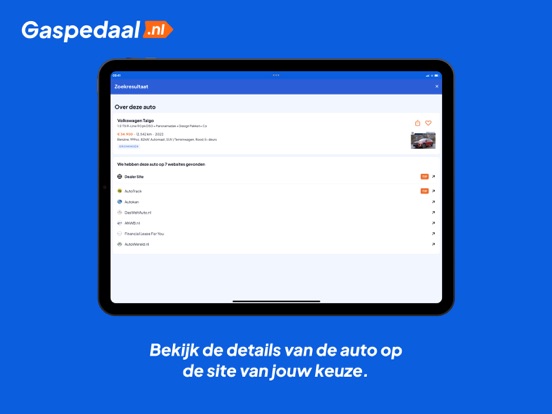 Gaspedaal.nl: autovergelijker iPad app afbeelding 3