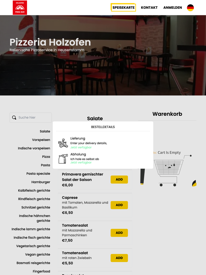 Pizzeria Holzofen