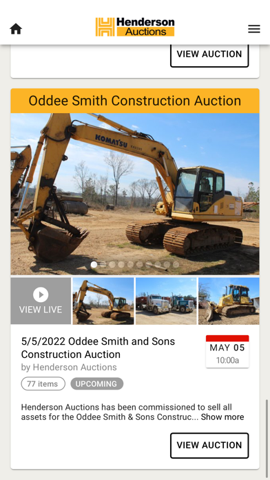 Henderson Auctions Screenshot