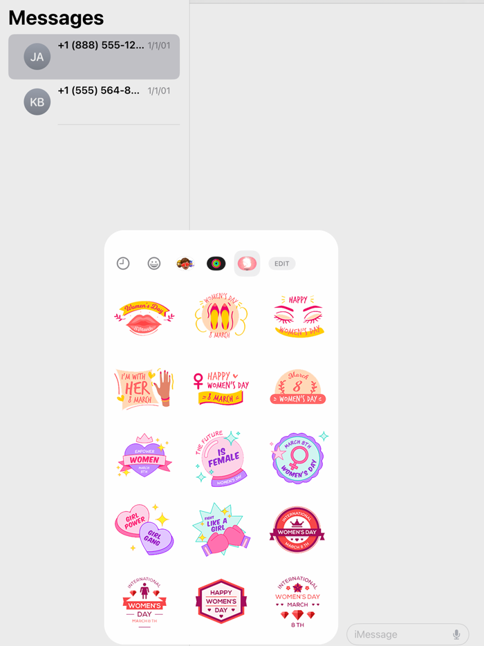 Womens Day Stickers set