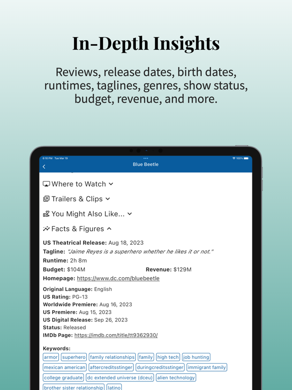 Who They With: Movies & TV iPad screenshot 8 - Entertainment app