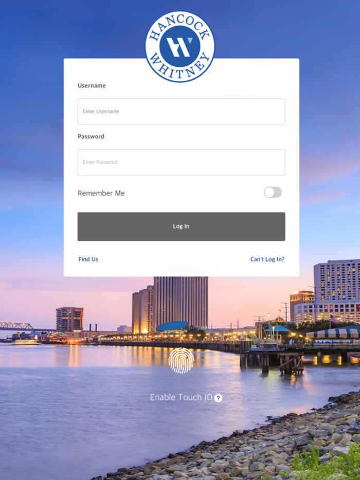 Hancock Whitney BIZ Tablet