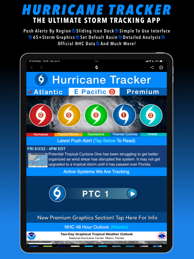 Skärmdump av Hurricane Tracker For iPad