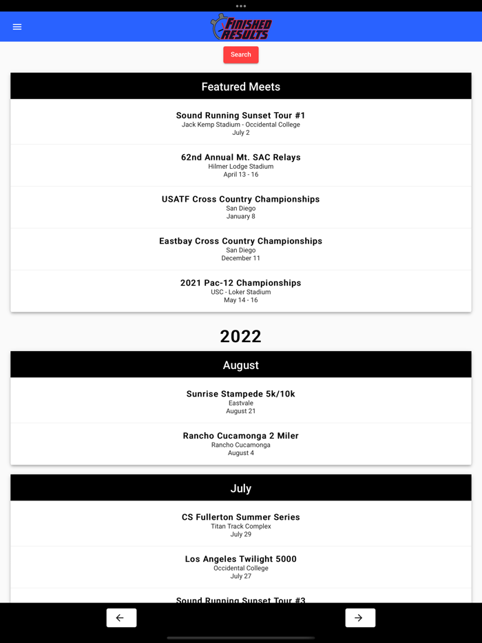 Finished Results Live