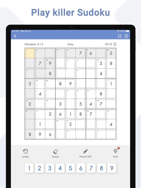 Killer Sudoku - Brain Games screenshot 8