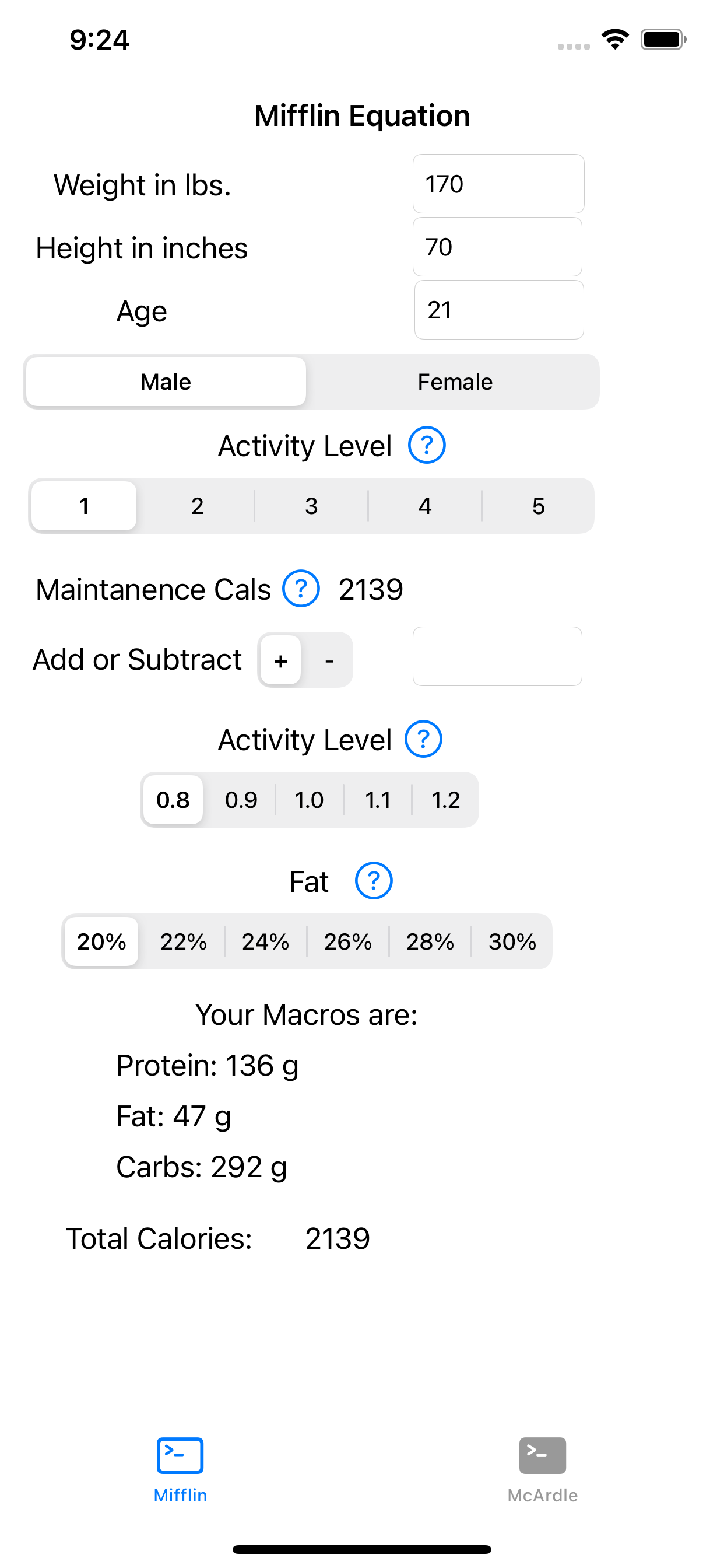 Macro Calculator 2.0