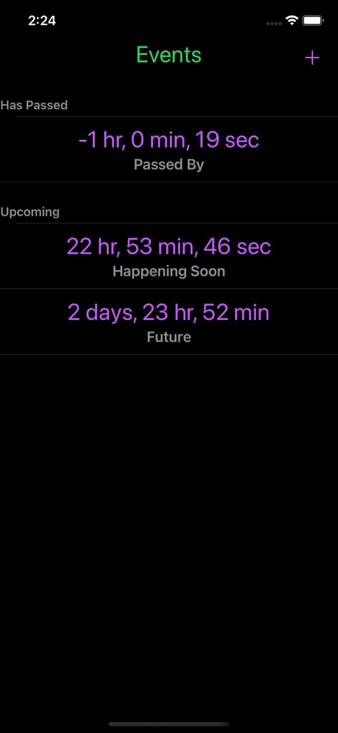 Simple Countdown List