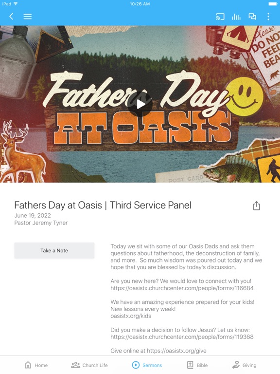 Oasis Church TX iPad screenshot 3 - Lifestyle app