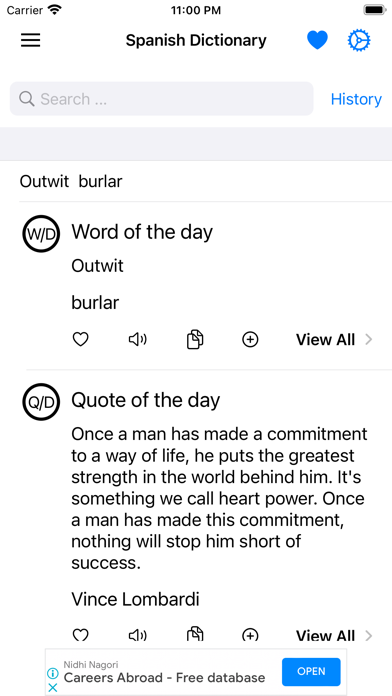 Smart Spanish Dictionary Screenshot
