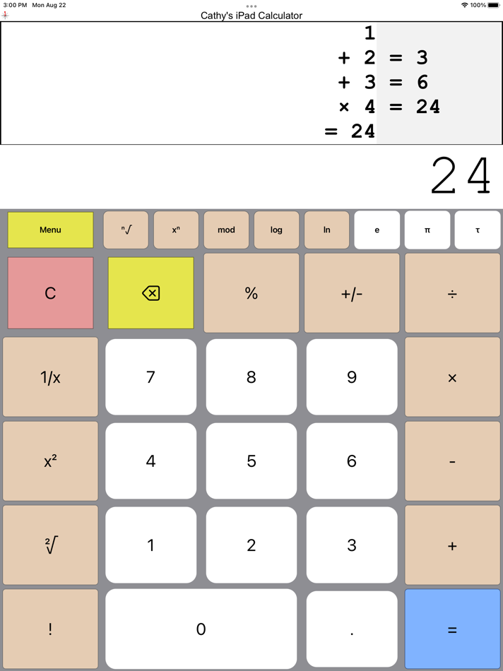 #2. Cathy's Calculator for iPad (iOS) 게시자: Sanjay Rao