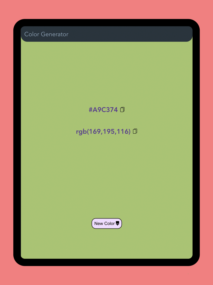 Color Generator Hex  RGB
