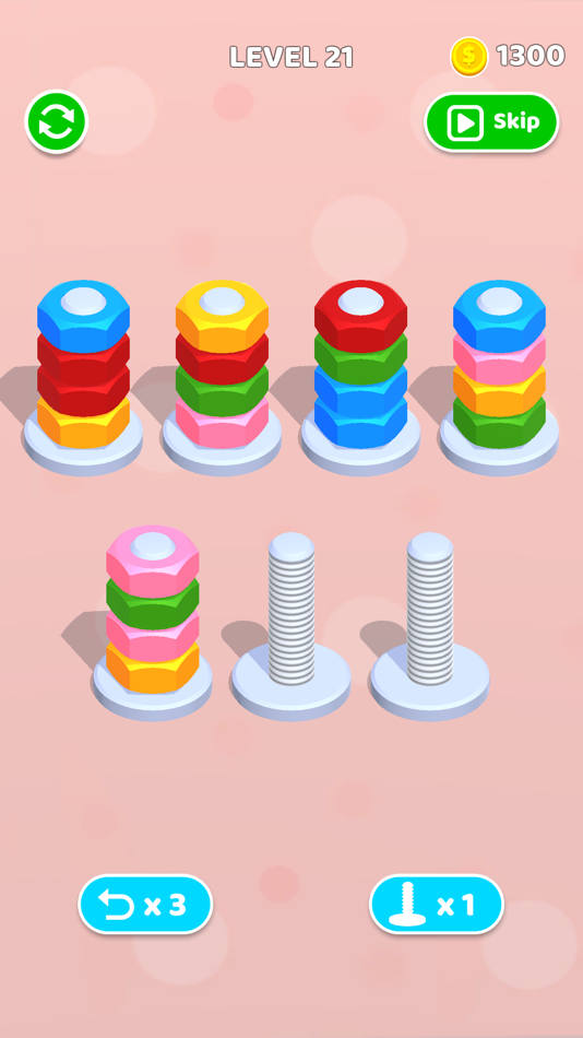 #1. Nuts And Bolts - Screw Sort 3D (iOS) Podle: Hangzhou Mofun Interactive Technology Co., Ltd